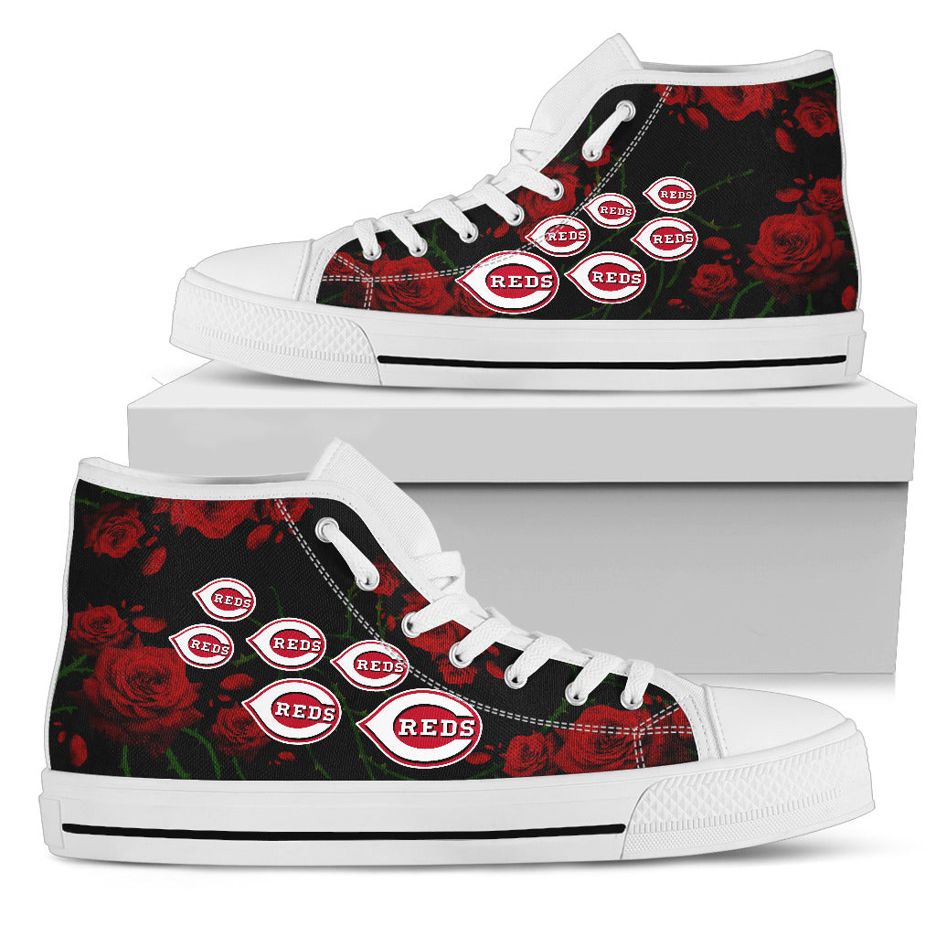 Lovely Rose Thorn Incredible Cincinnati Reds High Top Shoes