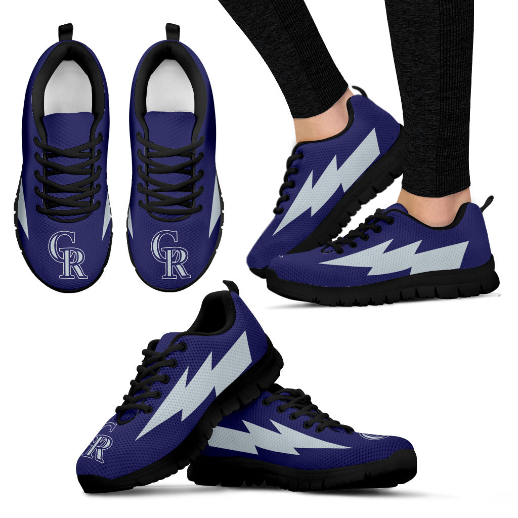 Cute Style Colorado Rockies Sneakers Thunder Lightning Amazing Logo
