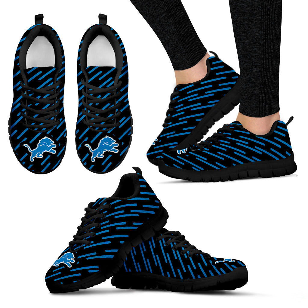 Marvelous Striped Stunning Logo Detroit Lions Sneakers