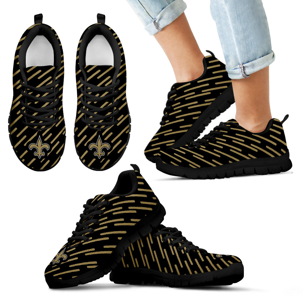 Marvelous Striped Stunning Logo New Orleans Saints Sneakers