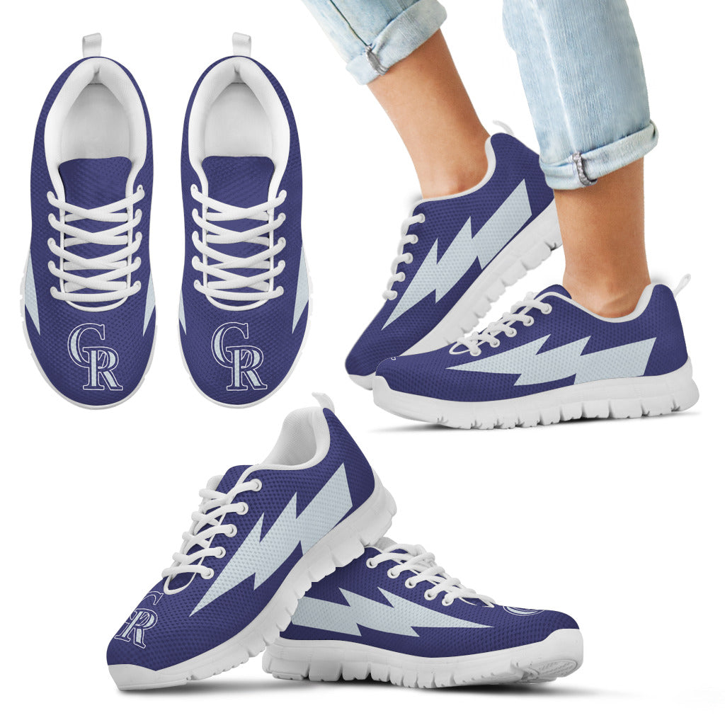 Cute Style Colorado Rockies Sneakers Thunder Lightning Amazing Logo