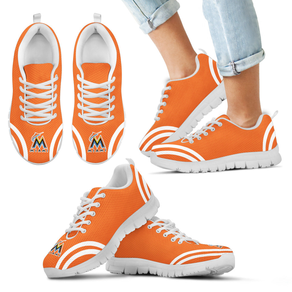Lovely Curves Stunning Logo Icon Miami Marlins Sneakers