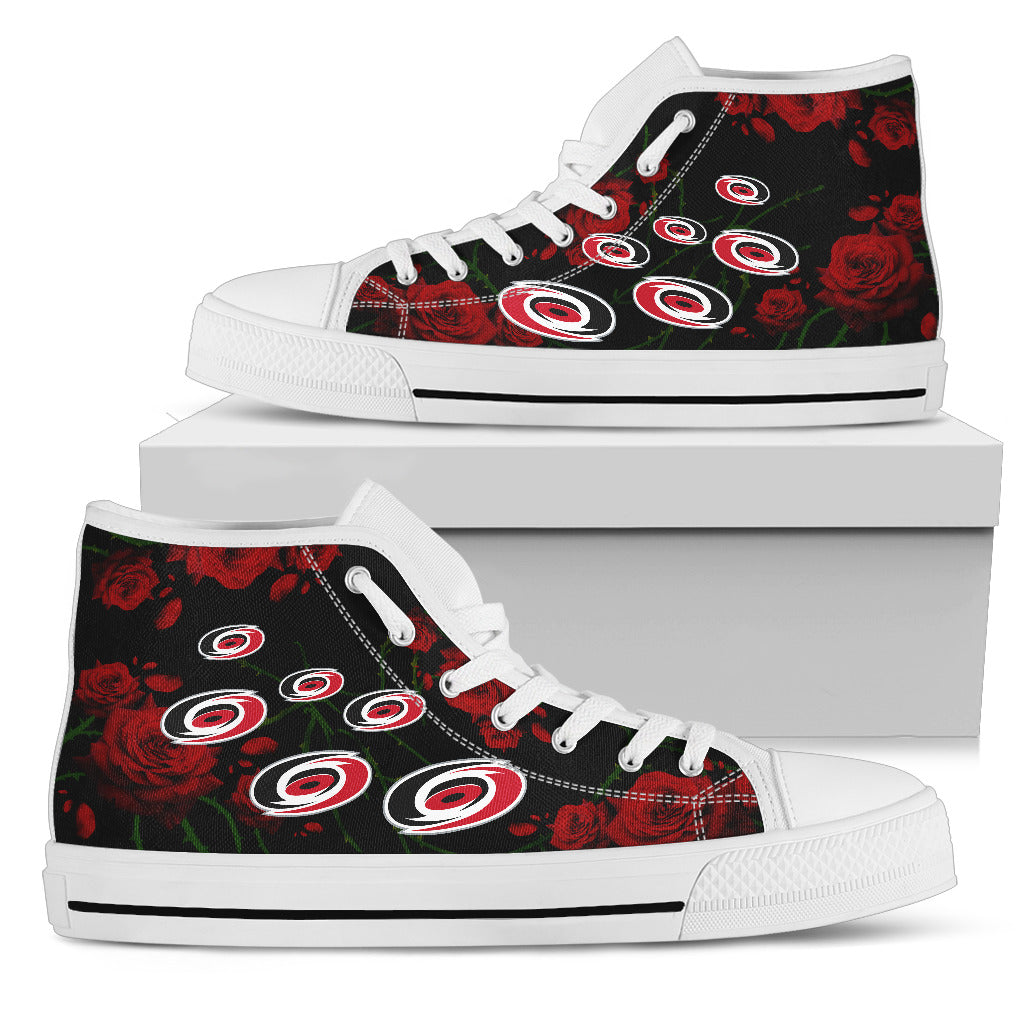 Lovely Rose Thorn Incredible Carolina Hurricanes High Top Shoes