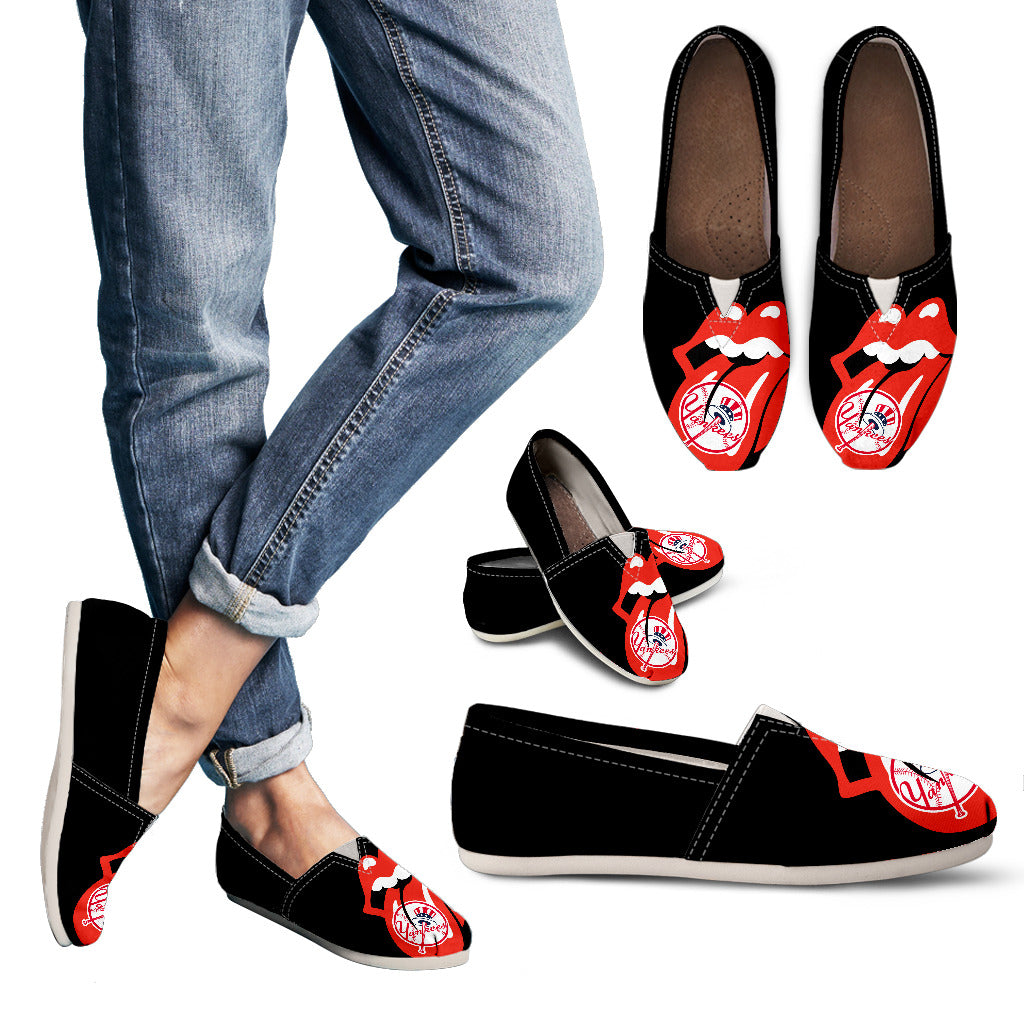 Hot Sexy Lip Valentine Romantic Logo New York Yankees Casual Shoes