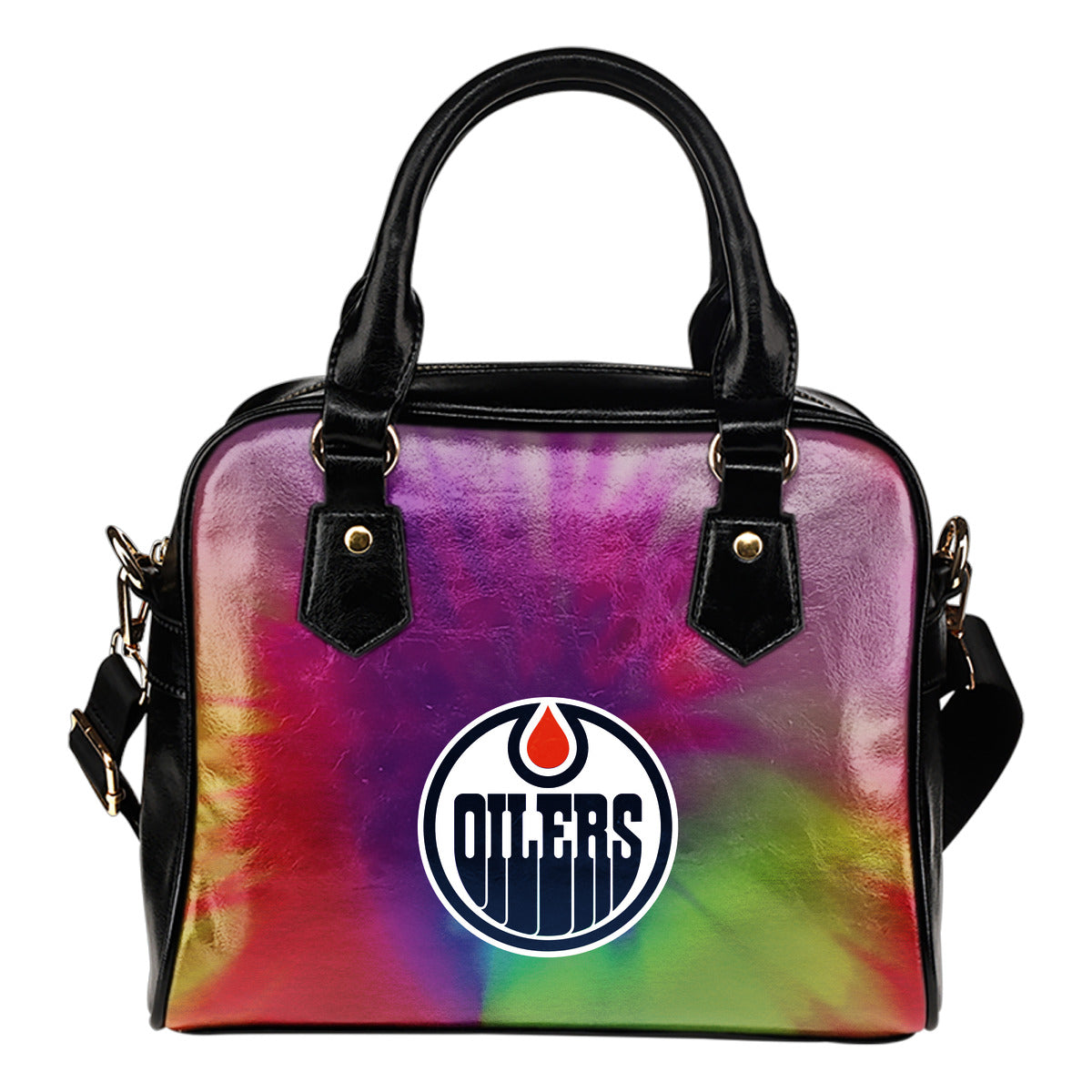 Rainbow Dynamic Mix Colours Gorgeous Edmonton Oilers Shoulder Handbags