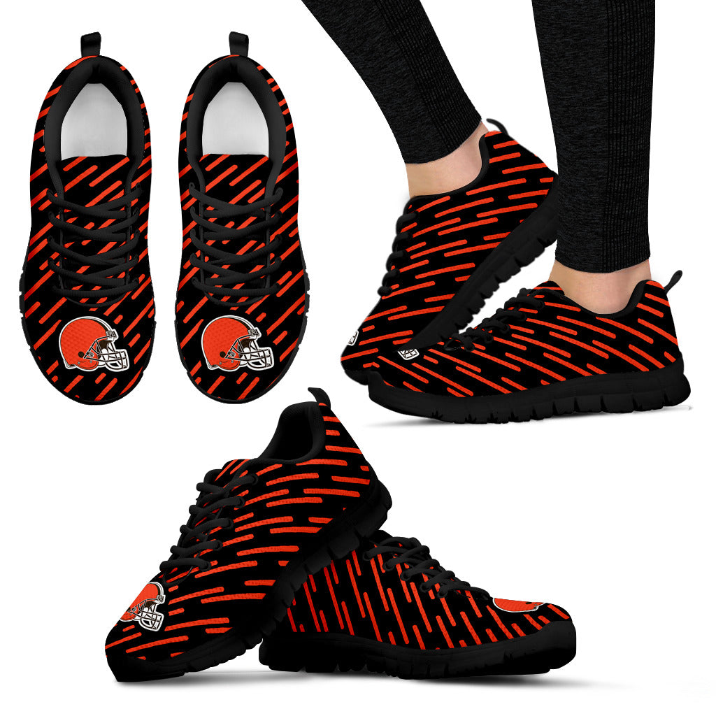Marvelous Striped Stunning Logo Cleveland Browns Sneakers
