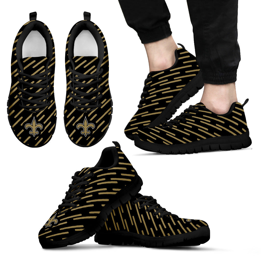 Marvelous Striped Stunning Logo New Orleans Saints Sneakers