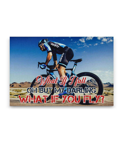 What If I Fall - What If You Fly Cycling Custom Canvas Print