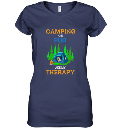 Camping And Pug Are My Therapy T Shirts