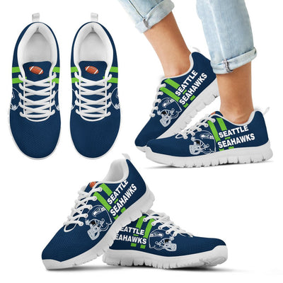 Vertical Two Line Mixed Helmet Seattle Seahawks Sneakers