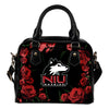 Valentine Rose With Thorns Northern Illinois Huskies Shoulder Handbags