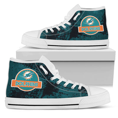 Cute Jurassic Park Miami Dolphins High Top Shoes