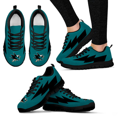 Great San Jose Sharks Sneakers Thunder Lightning Amazing Logo