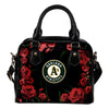 Valentine Rose With Thorns Oakland Athletics Shoulder Handbags