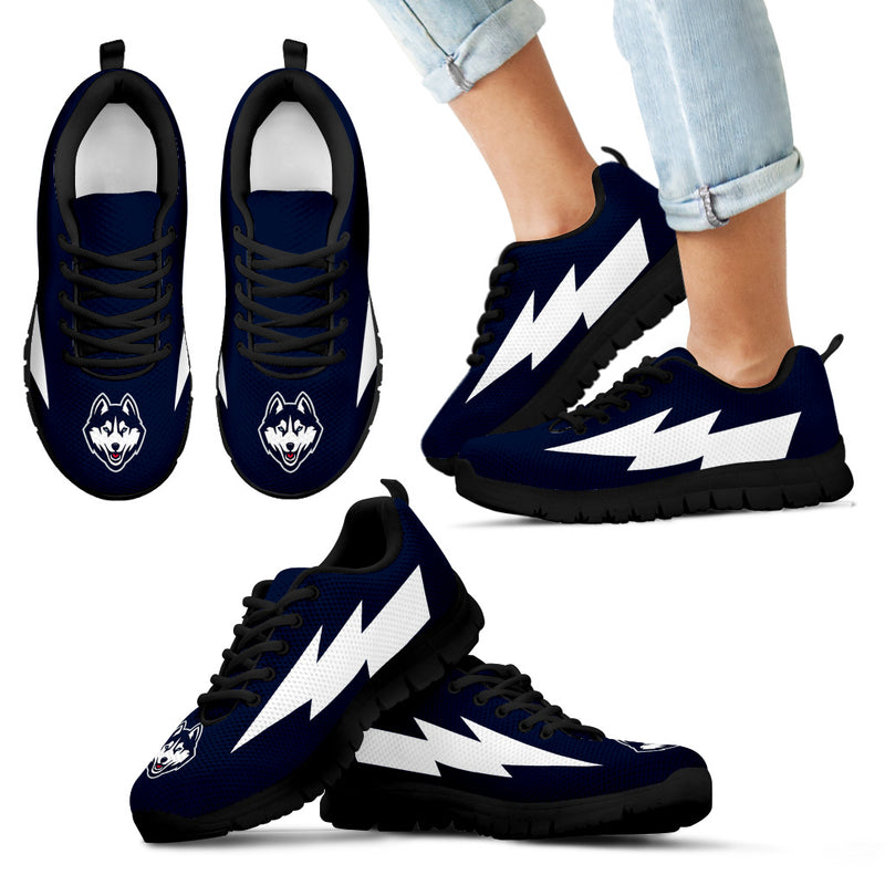 Nice Style Connecticut Huskies Sneakers Thunder Lightning Amazing Logo