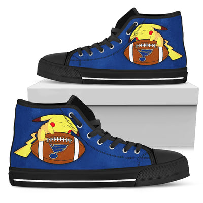 Pikachu Laying On Ball St. Louis Blues High Top Shoes