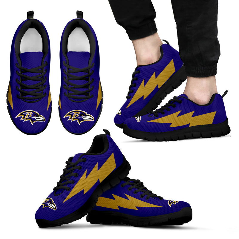 Lovely Baltimore Ravens Sneakers Thunder Lightning Amazing Logo