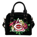 Cool Cincinnati Reds Shoulder Handbags Floral Rose Valentine Logo