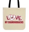 Love My Arizona Diamondbacks Vertical Stripes Pattern Tote Bags