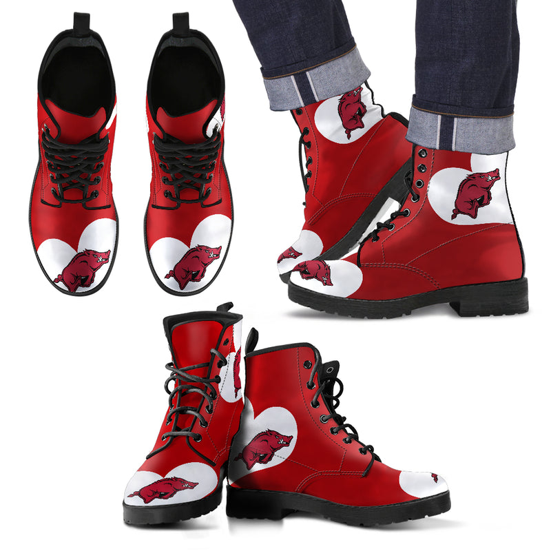 Enormous Lovely Hearts With Arkansas Razorbacks Boots