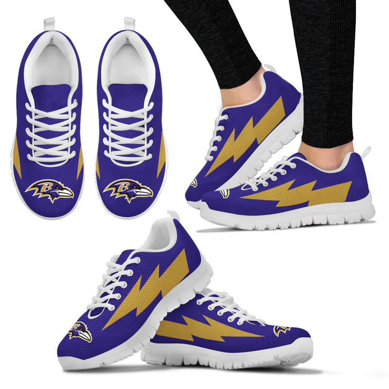 Lovely Baltimore Ravens Sneakers Thunder Lightning Amazing Logo