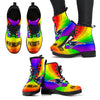 Colorful Rainbow New England Patriots Boots
