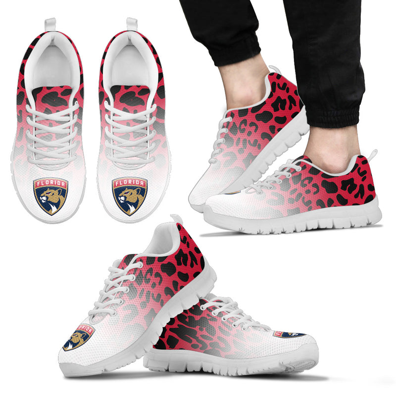 Custom Printed Florida Panthers Sneakers Leopard Pattern Awesome