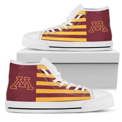 American Flag Minnesota Golden Gophers High Top Shoes