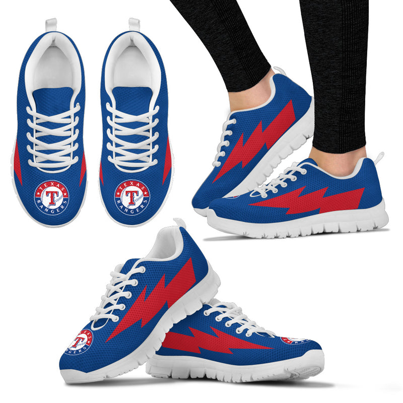Incredible Texas Rangers Sneakers Thunder Lightning Amazing Logo