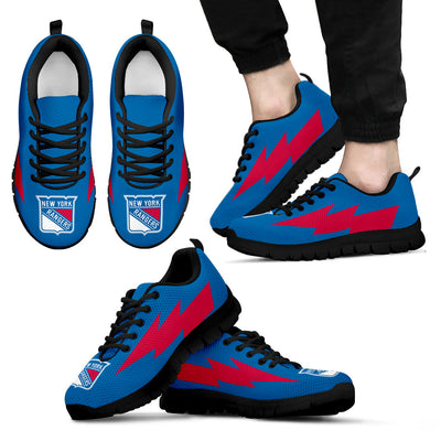 Nice Style New York Rangers Sneakers Thunder Lightning Amazing Logo