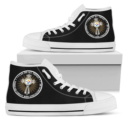 I Can Do All Things Through Christ Who Strengthens Me Pittsburgh Steelers High Top Shoes