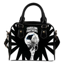 Saw Tooth Border Wonderful Hand Up Carolina Panthers Shoulder Handbag