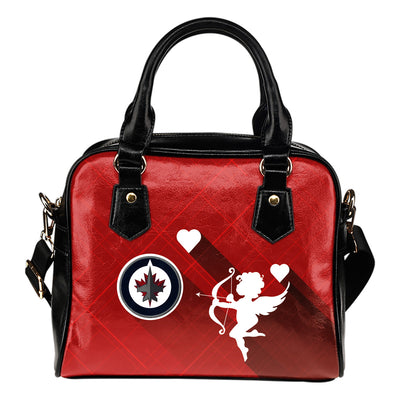 Superior Cupid Love Delightful Winnipeg Jets Shoulder Handbags