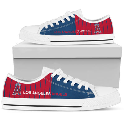 Cool Simple Design Vertical Stripes Los Angeles Angels Low Top Shoes