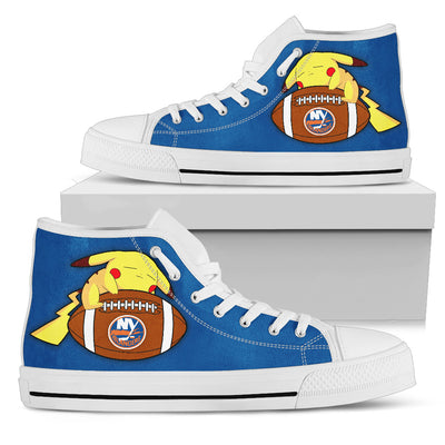Pikachu Laying On Ball New York Islanders High Top Shoes
