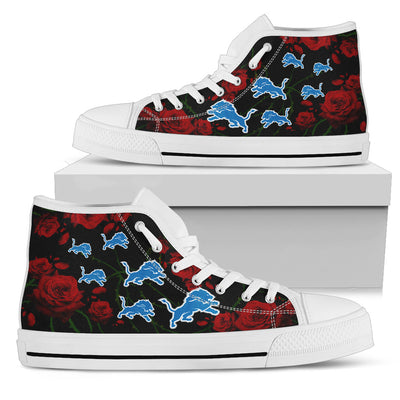 Lovely Rose Thorn Incredible Detroit Lions High Top Shoes