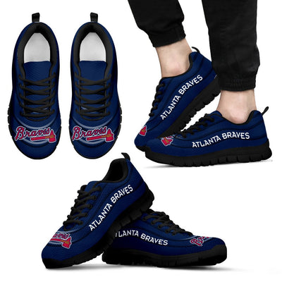 Wave Red Floating Pattern Atlanta Braves Sneakers