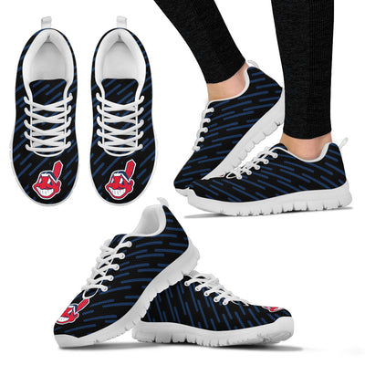 Marvelous Striped Stunning Logo Cleveland Indians Sneakers