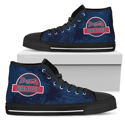 Cute Jurassic Park Atlanta Braves High Top Shoes