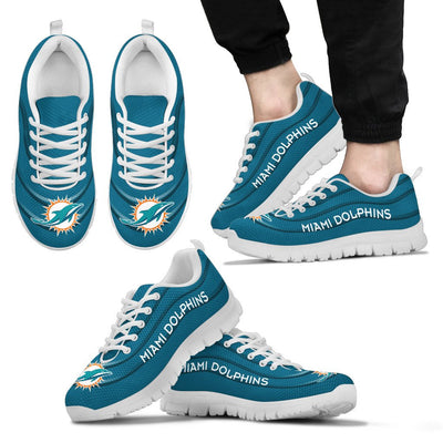 Wave Red Floating Pattern Miami Dolphins Sneakers