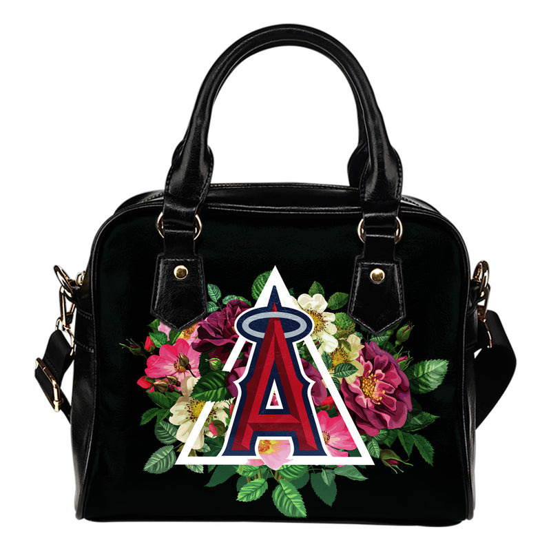 Cute Los Angeles Angels Shoulder Handbags Floral Rose Valentine Logo