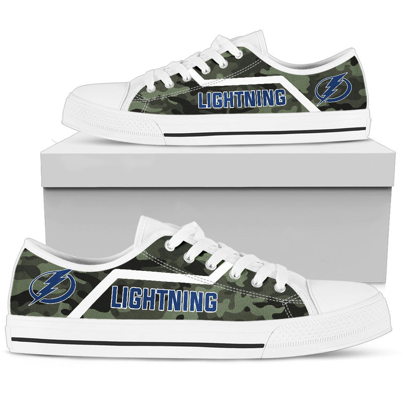 Simple Camo Tampa Bay Lightning Low Top Shoes
