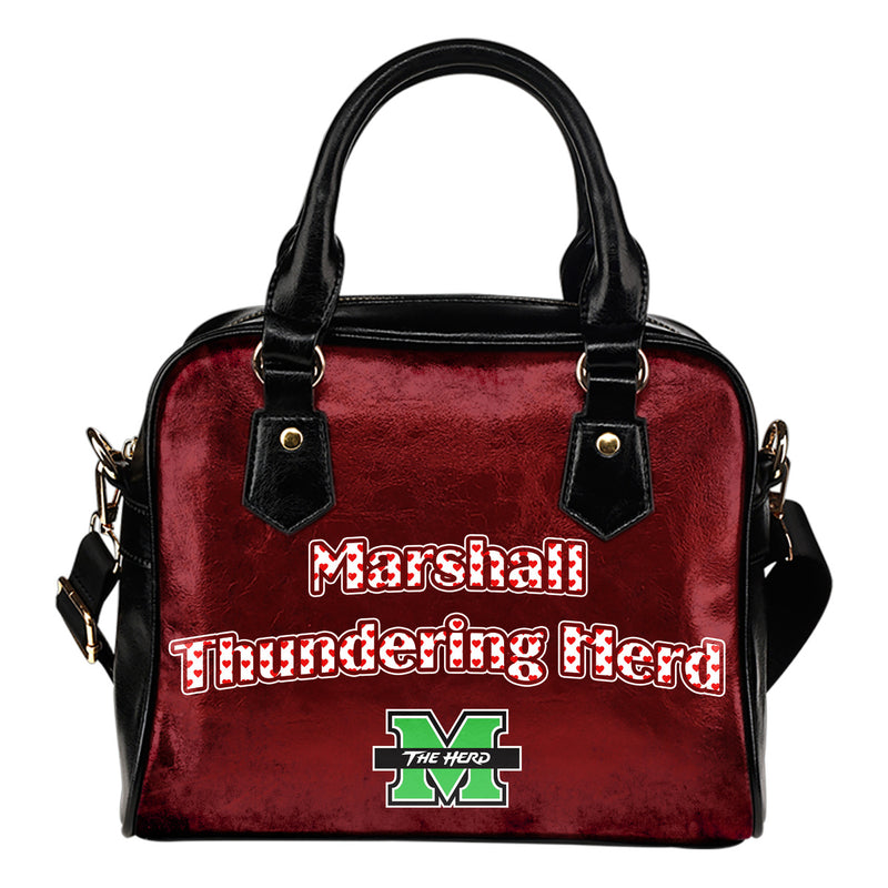 Love Icon Mix Marshall Thundering Herd Logo Meaningful Shoulder Handbags