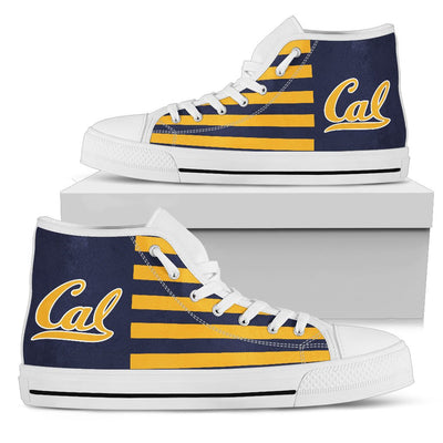 American Flag California Golden Bears High Top Shoes