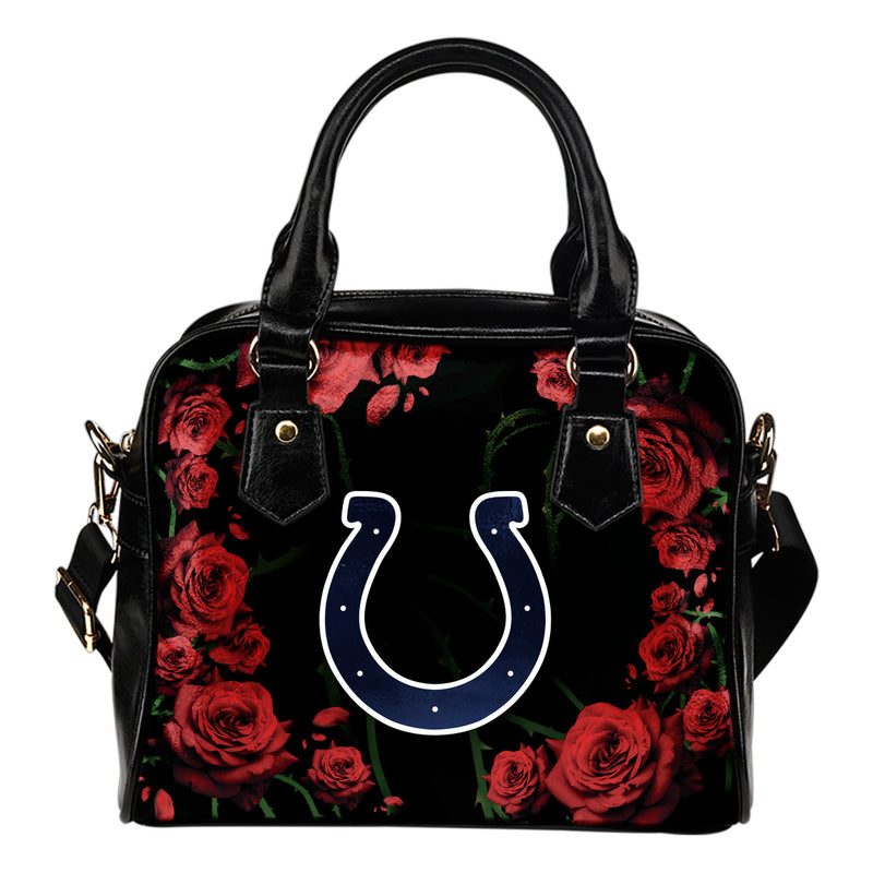 Valentine Rose With Thorns Indianapolis Colts Shoulder Handbags