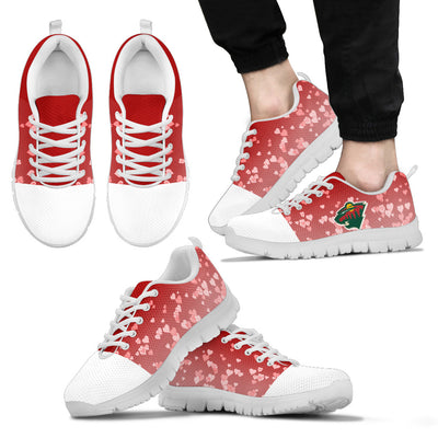 Heart Flying Valentine Sweet Logo Minnesota Wild Sneakers