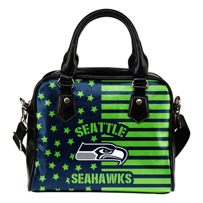 Unique Twinkle Star With Line Seattle Seahawks Shoulder Handbags