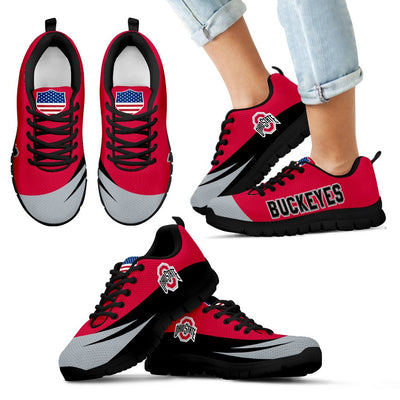 Awesome Gift Logo Ohio State Buckeyes Sneakers