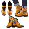 Golden Peace Hand Crafted Logo Toronto Maple Leafs Leather Boots