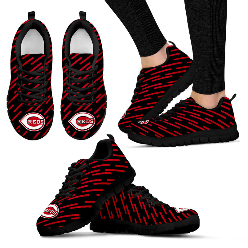 Marvelous Striped Stunning Logo Cincinnati Reds Sneakers